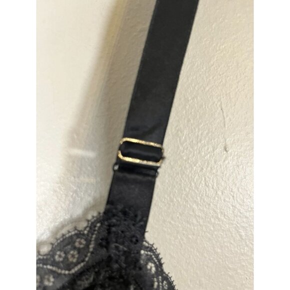 Vintage Floral Lace Lingerie Slip Dress Black 34 Sexy Feminine Grunge 60s Pin Up - Picture 5 of 9